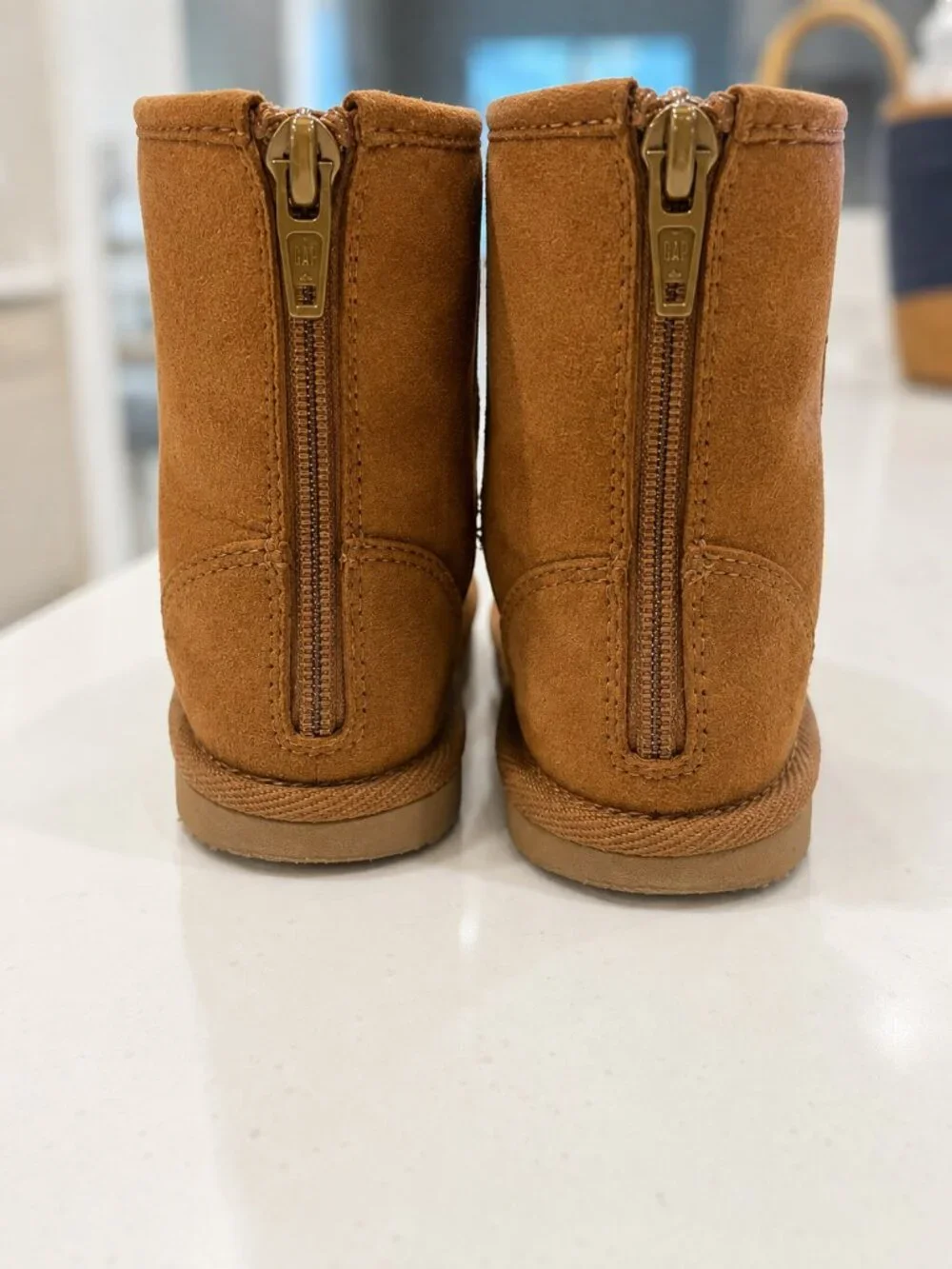 GAP Kids Chestnut Faux Suede Faux Fur Boots | Size 8 Toddler